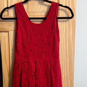 Red lace dress